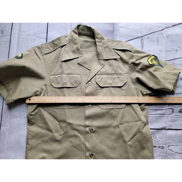 Vintage US Army Military Shirt Sz Small Tan Army Uniform Vietnam Read - Picture 7 of 8